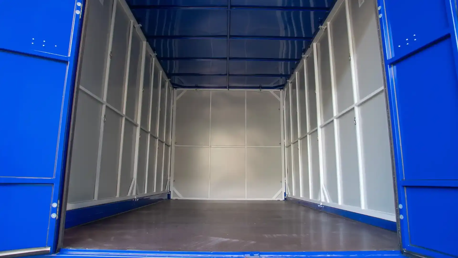 Packed BlueBox container for local moving storage